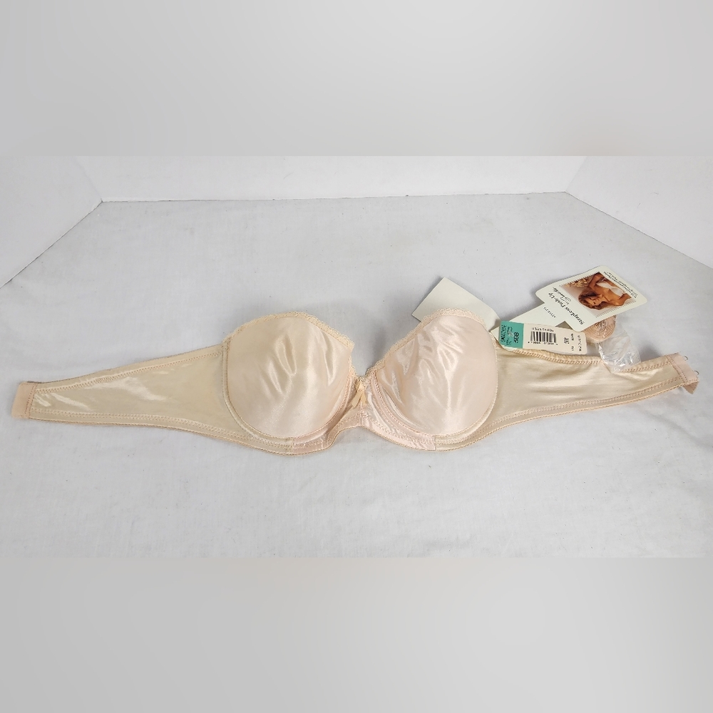 ♥️ NWT VINTAGE STRAPLESS PUSH-UP BRA BY SMOOTHIE - 36B - BLUSH ♥️ - Picture 6 of 12